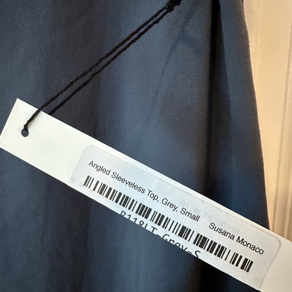 Susana Monaco Asymmetrical Dark Gray Tank Top Size Small NWT - Picture 4 of 5